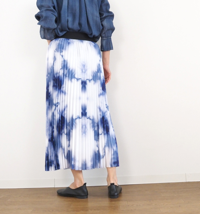 Boutique Ordinary ブティックオーディナリー プリーツスカート タイダイプリント