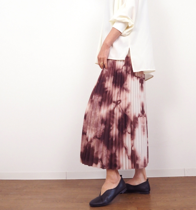 Boutique Ordinary ブティックオーディナリー プリーツスカート タイダイプリント