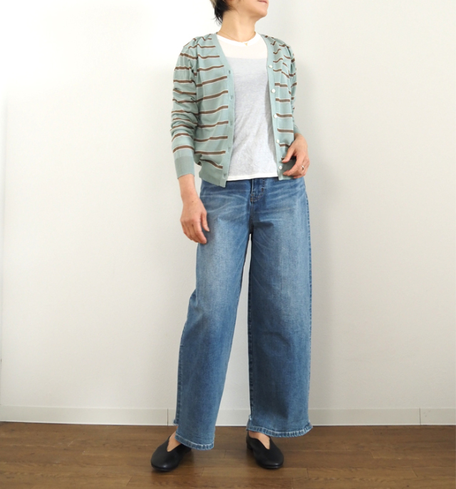 Boutique Ordinary ブティークオーディナリー シアーニットボーダーカーディガン