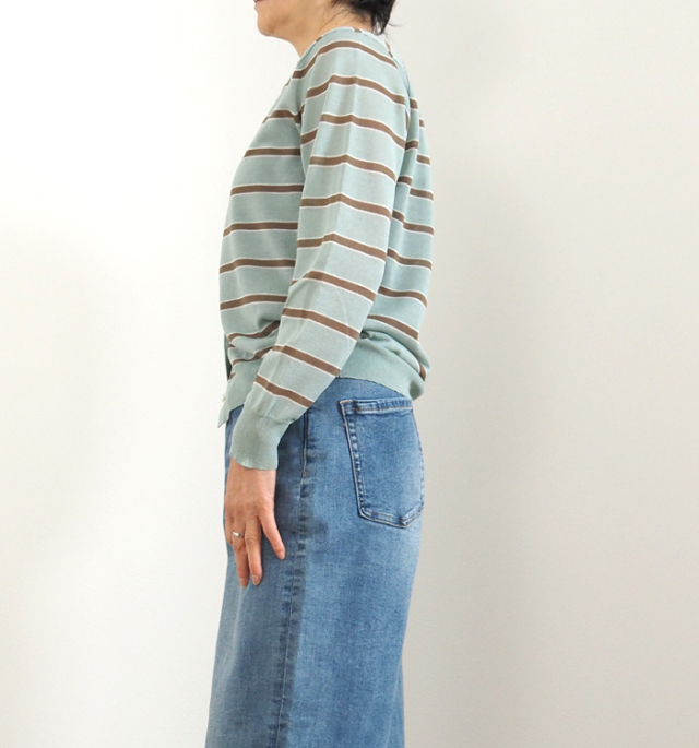 Boutique Ordinary ブティークオーディナリー シアーニットボーダーカーディガン