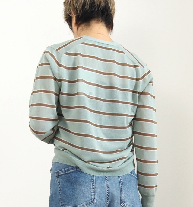 Boutique Ordinary ブティークオーディナリー シアーニットボーダーカーディガン