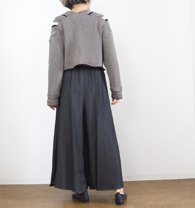 Boutique Ordinary ブティークオーディナリー タックアンドギャザーデニムワイドパンツ