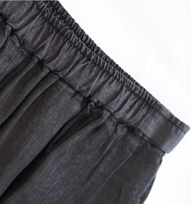 Boutique Ordinary ブティークオーディナリー タックアンドギャザーデニムワイドパンツ