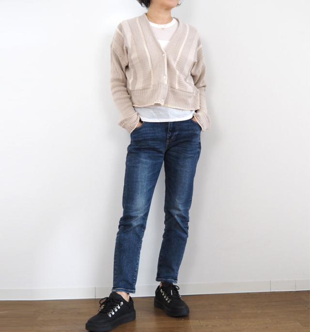 Boutique Ordinary ブティークオーディナリー ジャガードニット Vネックカーディガン