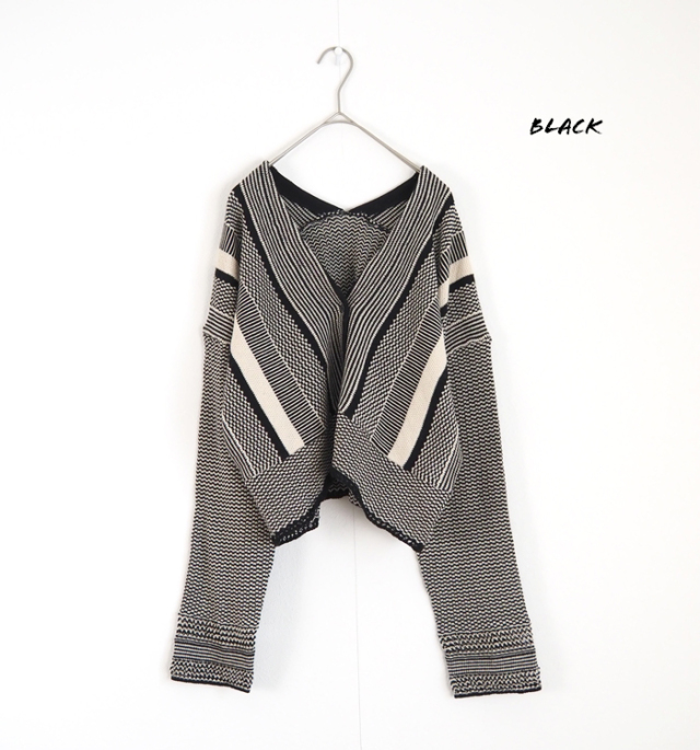 Boutique Ordinary ブティークオーディナリー ジャガードニット Vネックカーディガン