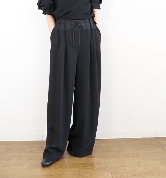 Boutique Ordinary ブティークオーディナリー とろみワイドパンツ 落ち感 
