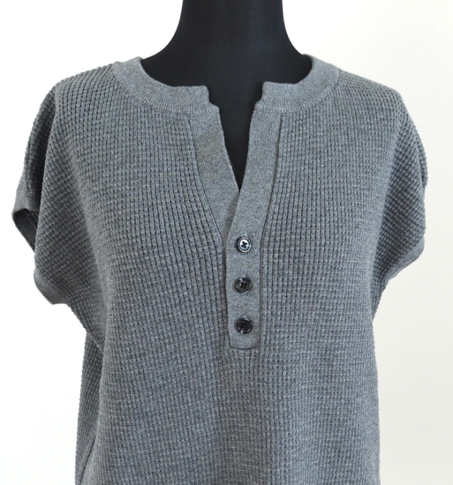 Boutique Ordinary ブティークオーディナリー ヘンリーネックワッフルニット 前後2way 