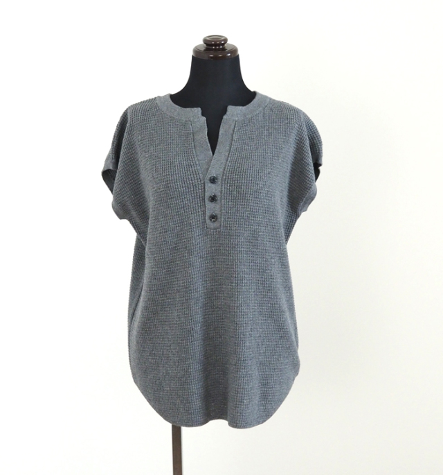 Boutique Ordinary ブティークオーディナリー ヘンリーネックワッフルニット 前後2way 