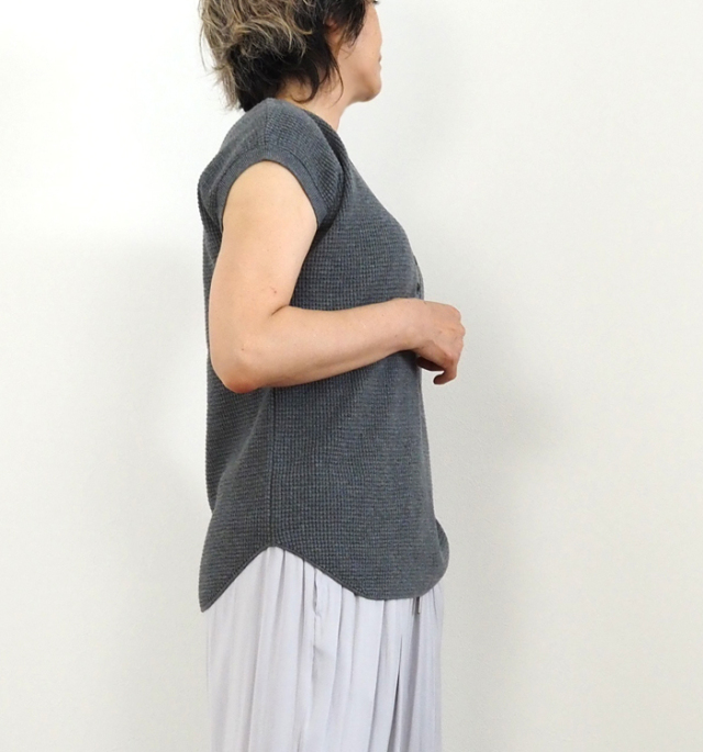 Boutique Ordinary ブティークオーディナリー ヘンリーネックワッフルニット 前後2way 