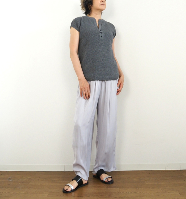 Boutique Ordinary ブティークオーディナリー ヘンリーネックワッフルニット 前後2way 