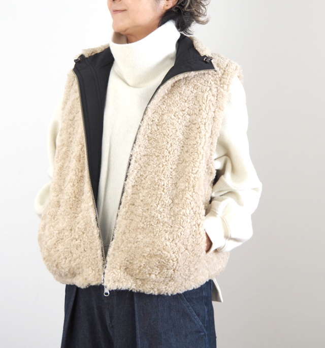 Boutique Ordinary ブティークオーディナリー リバーシブルボアパデッドベスト