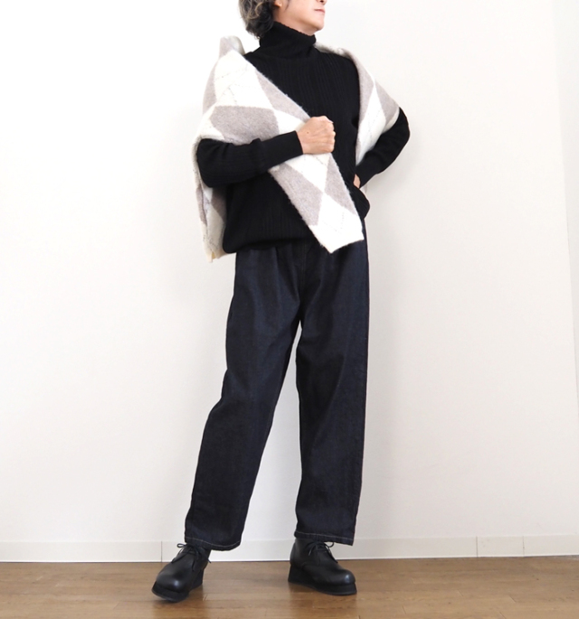 Boutique Ordinary ブティークオーディナリー 2way ニットカーディガン アーガイル柄