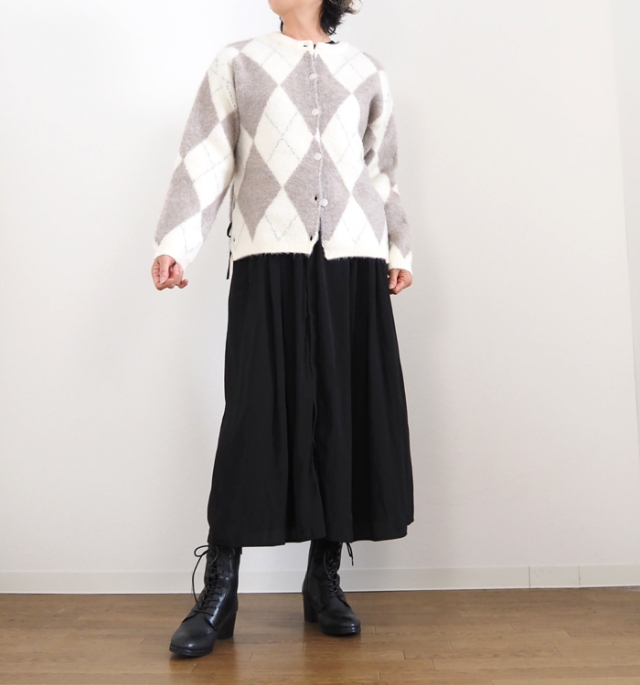 Boutique Ordinary ブティークオーディナリー 2way ニットカーディガン アーガイル柄