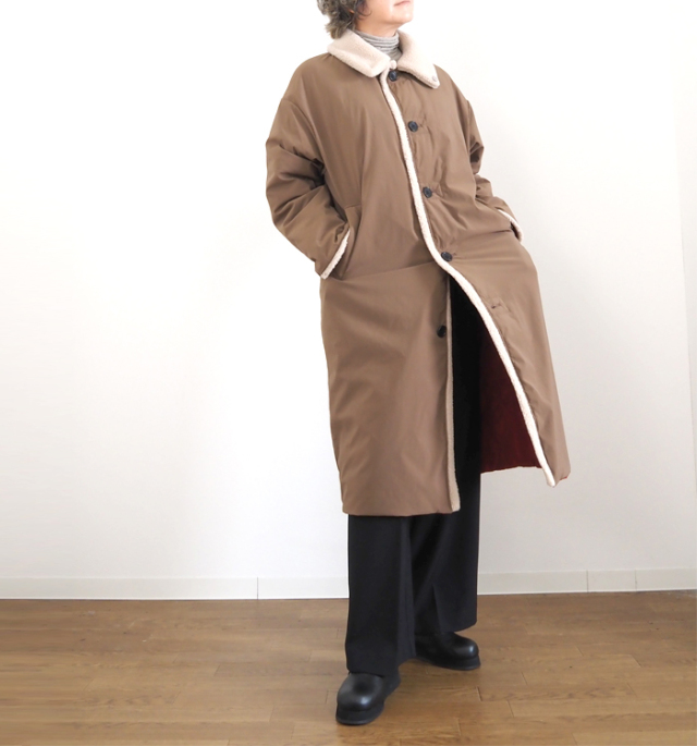 Boutique Ordinary ブティークオーディナリー リバーシブルダウンコート ボア ロング