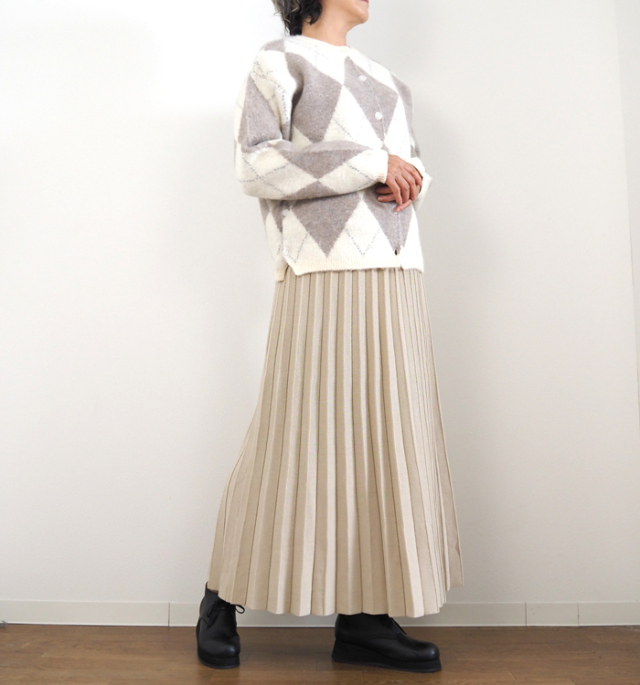 Boutique Ordinary ブティークオーディナリー プリーツニットロングスカート