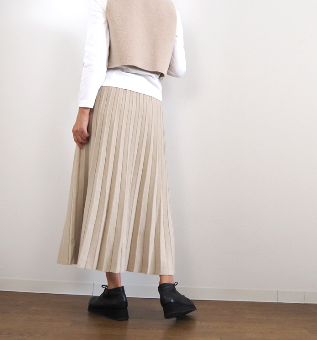 Boutique Ordinary ブティークオーディナリー プリーツニットロングスカート