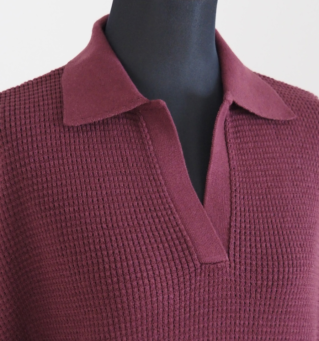 Boutique Ordinary ブティークオーディナリー ワッフルスキッパーカラーニット
