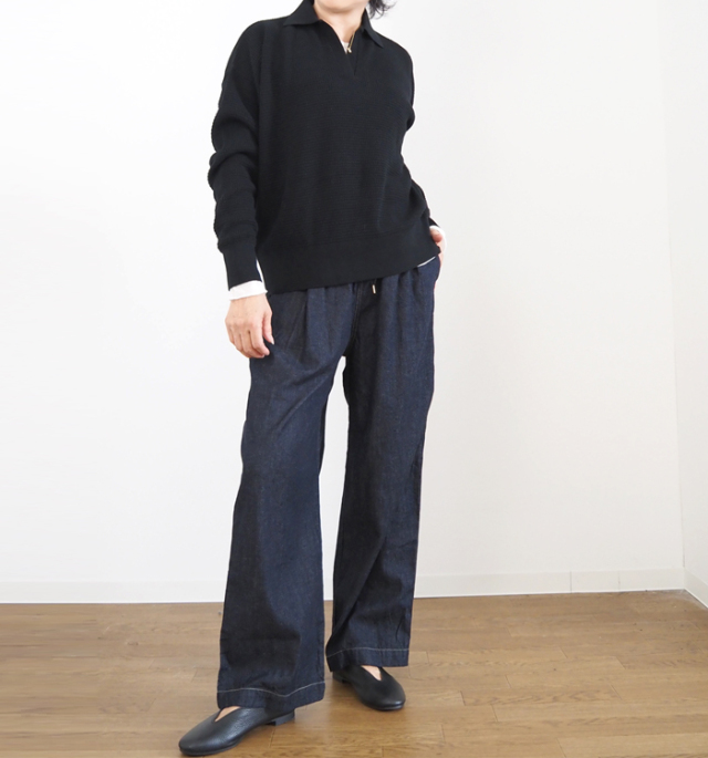 Boutique Ordinary ブティークオーディナリー ワッフルスキッパーカラーニット