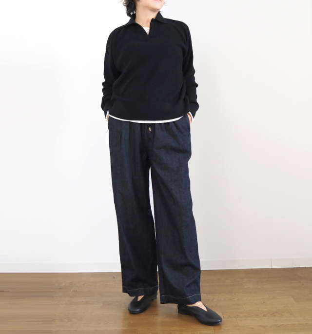 Boutique Ordinary ブティークオーディナリー ワッフルスキッパーカラーニット