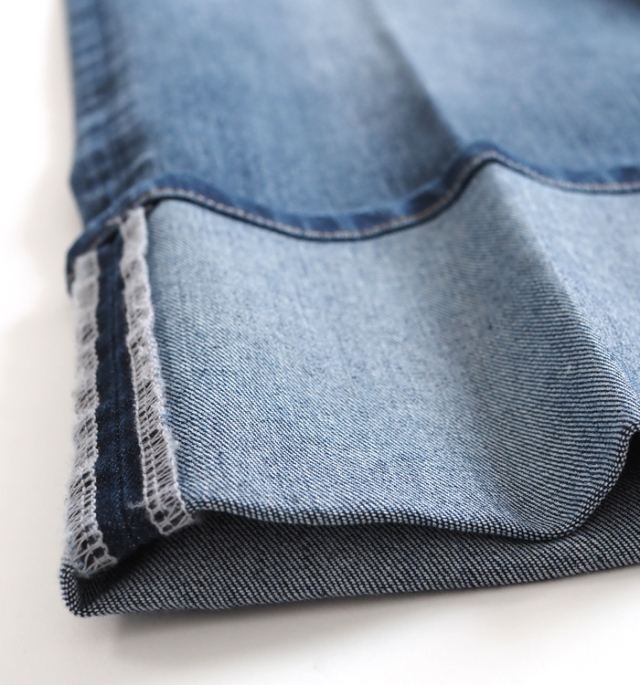 Boutique Ordinary ブティックオーディナリー 折り返しデニムパンツ ターンナップ ワイド ストレッチ