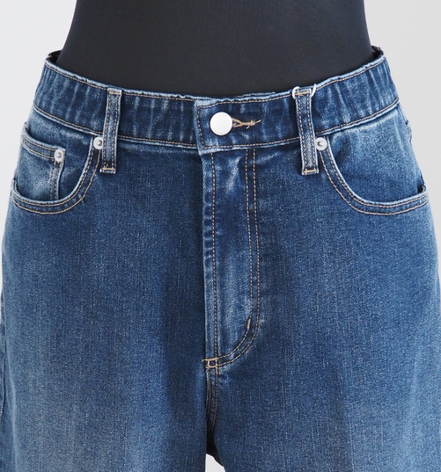 Boutique Ordinary ブティックオーディナリー 折り返しデニムパンツ ターンナップ ワイド ストレッチ