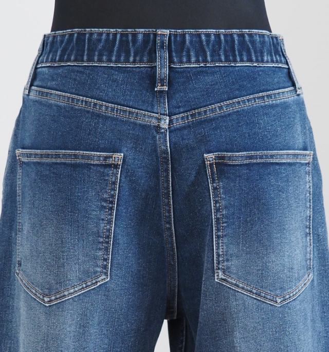 Boutique Ordinary ブティックオーディナリー 折り返しデニムパンツ ターンナップ ワイド ストレッチ