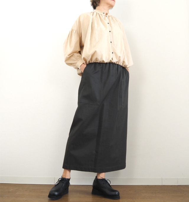 nicholson and nicholson ニコルソンアンドニコルソン チノクロス ストレートスカート ロング丈