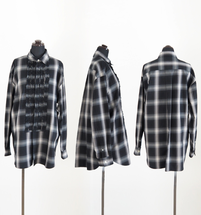 nicholson and nicholson ニコルソンアンドニコルソン フロントフリルシャツ