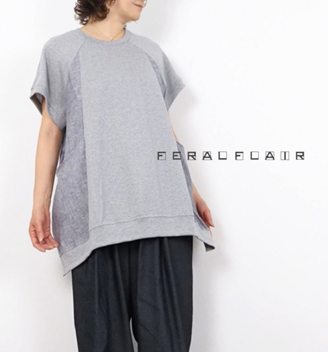 FERAL FLAIR フィラルフレア プルオーバー カットソー 布帛コンビ レディース