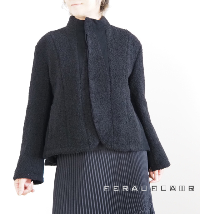 FERAL FLAIR フィラルフレア フレアーヘムジャケット アルパカループツイード