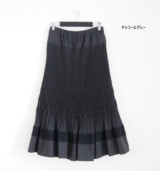 FERAL FLAIR フィラルフレア ロングプリーツスカート エコアーチギャバジン