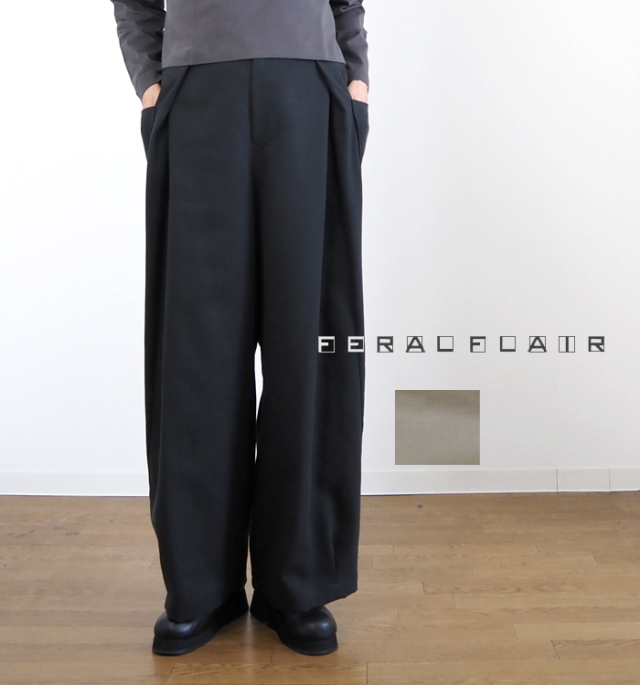 FERAL FLAIR フィラルフレア カーブパンツ ローターリーバイオ加工ダブルクロス レデーィス