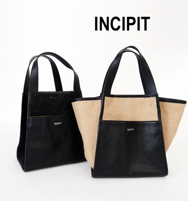 INCIPIT インキピット トートバッグ 本革xジュートコンビ素材 レディース