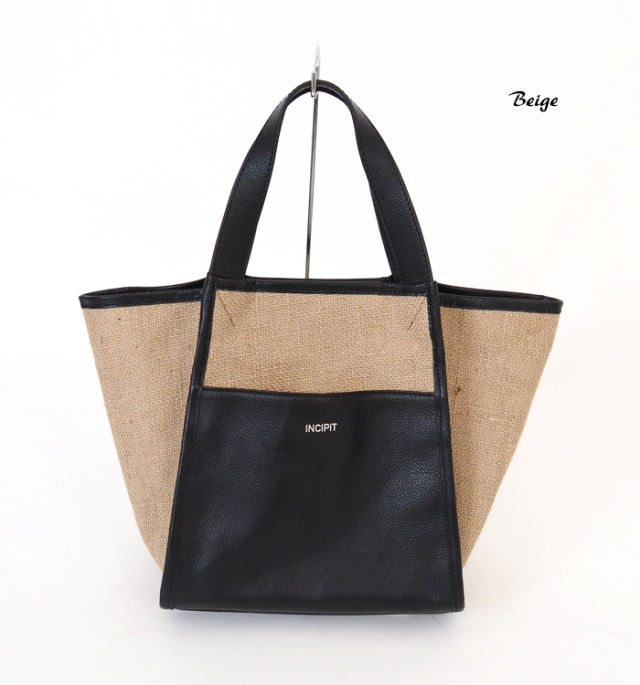 INCIPIT インキピット トートバッグ 本革xジュートコンビ素材 レディース