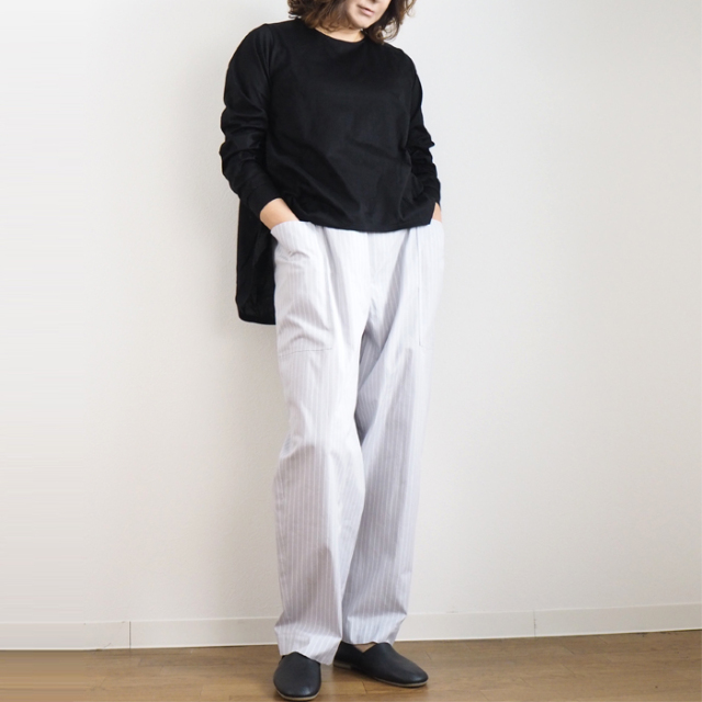 NICO,nicholson&nicholson ニコ,ニコルソンアンドニコルソン ストライプベーカーパンツ レディース 送料無料