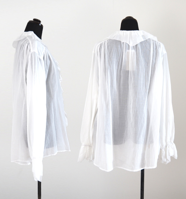 Liyoca リヨカ コットンシフォンフリルブラウス シアー 長袖 レディース