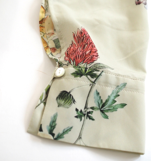 Liyoca リヨカ ボタニカルプリント バンドカラーワンピース レディース