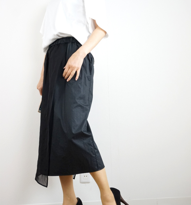 nicholson & nicholson  ニコルソンアンドニコルソン コットンオーガンジーラップスカート ブラック