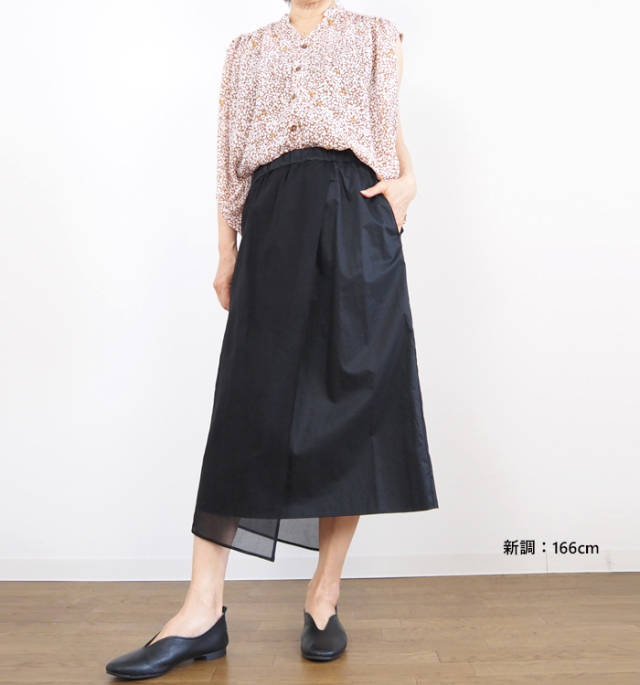 nicholson & nicholson  ニコルソンアンドニコルソン コットンオーガンジーラップスカート ブラック