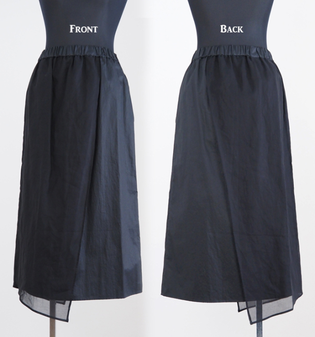 nicholson & nicholson  ニコルソンアンドニコルソン コットンオーガンジーラップスカート ブラック