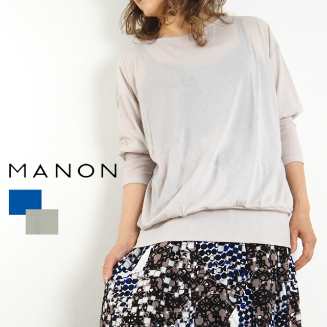 MANON マノン 薄手カットソー ガーゼ調Tシャツ レディース