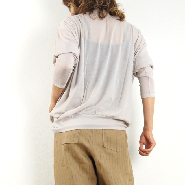 MANON マノン 薄手カットソー ガーゼ調長袖Tシャツ レディース