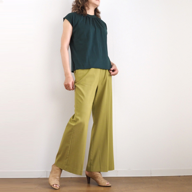 manon マノン フレンチスリーブモックTシャツ レディース