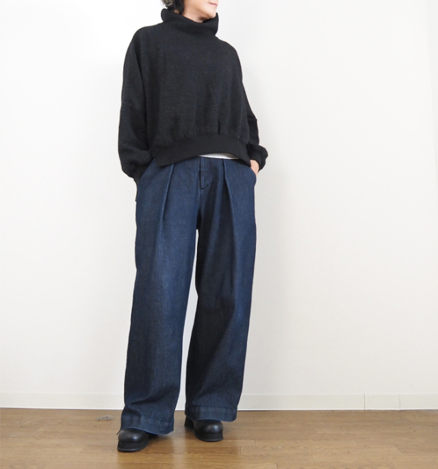 MANON マノン ニットライクハイネックオーバーサイズプルオーバー