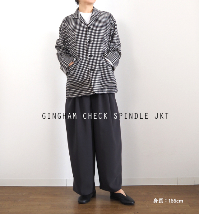 新品　ohga ギンガムチェック ベンリージャケット リネン混ギンガムチェックジャケット | レディースファッション通販