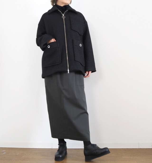 MANON マノン ウールレット カールボアジップジャケット