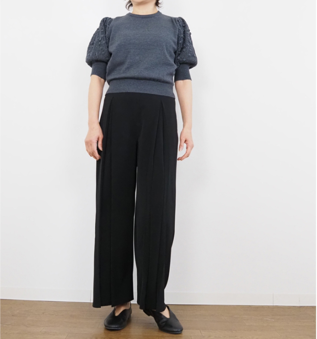 MANON マノン レースパフスリーブニット プルオーバー レディース