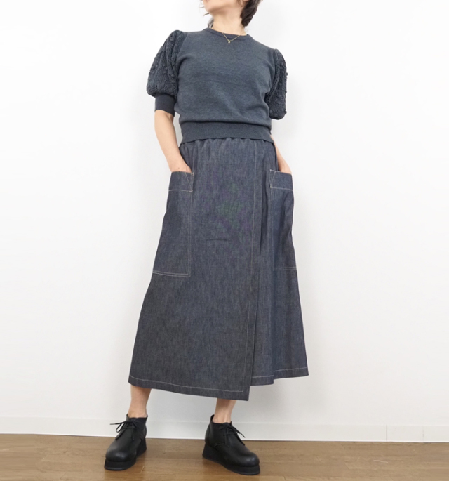MANON マノン レースパフスリーブニット プルオーバー レディース