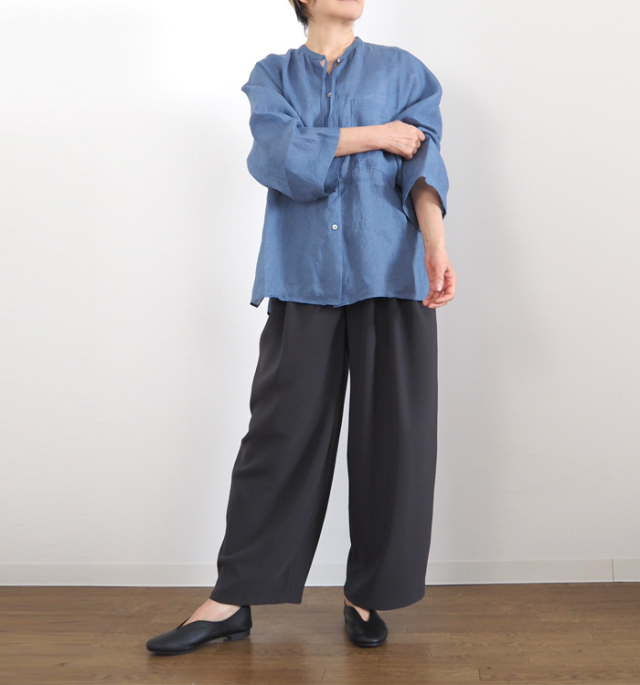 MANON マノン ３タックワイドパンツ 後ろゴム きれいめ