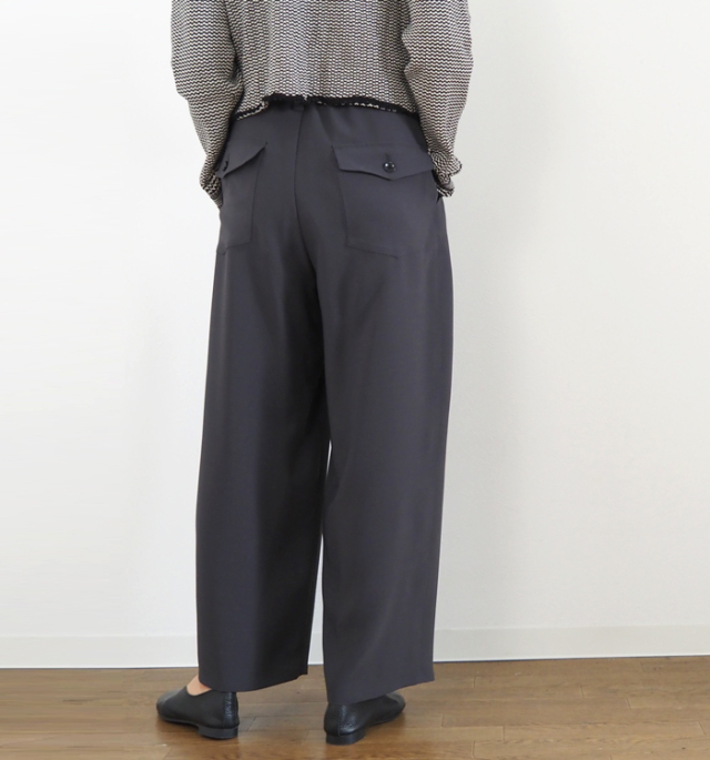 MANON マノン ３タックワイドパンツ 後ろゴム きれいめ